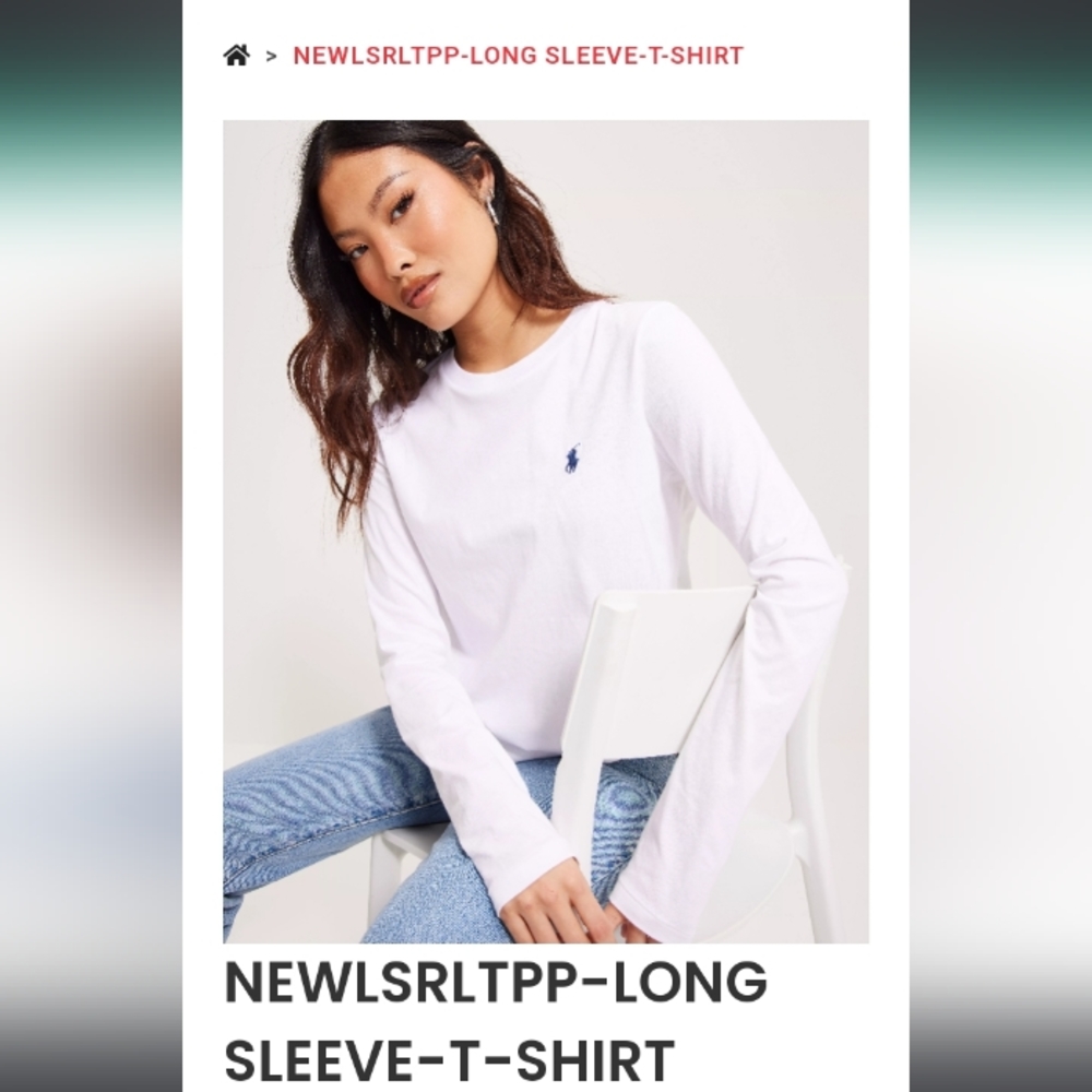 RALPH LAUREN Ladies Polo NEWLSRLTPP-LONG SLEEVE-T-SHIRT, size  M